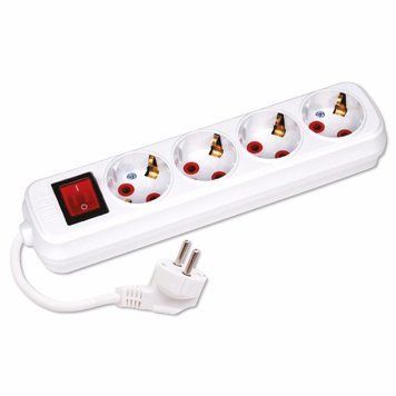 Подовжувач 4 гнізда 2 М із заземленням і кнопкою 200-402-402 фото