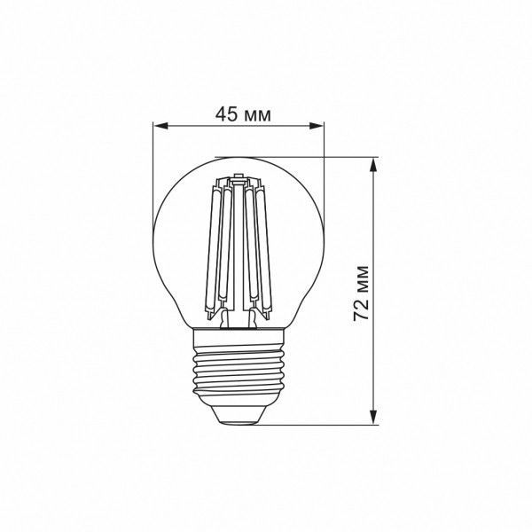 LED лампа VIDEX Filament G45FA 4W E27 2200K бронза VL-G45FA-04272 фото
