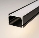 Комплект Профіль накладний LP-20AB (20x30) чорний + матовий розсіювач LP-20AВ+LM-20 фото