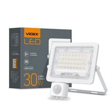 LED прожектор VIDEX F2e 30W 5000K з датчиком руху та освітленості VL-F2e305W-S фото