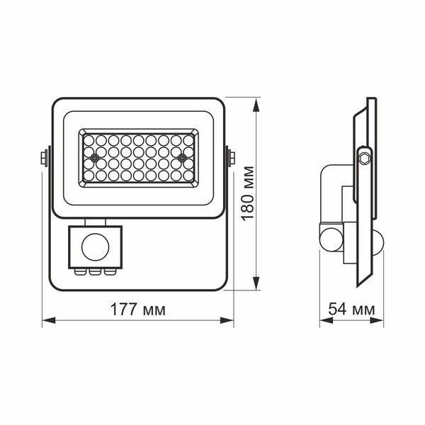LED прожектор VIDEX F2e 30W 5000K з датчиком руху та освітленості VL-F2e305W-S фото