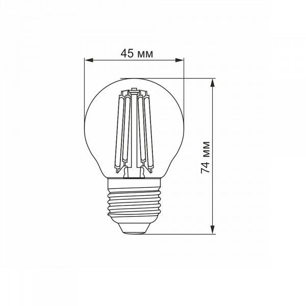 LED лампа VIDEX Filament G45F 6W E27 3000K VL-G45F-06273 фото