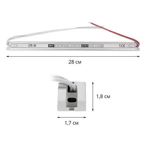 Блок живлення Biom 48W 12V 4A LTR-48 Stick IP20 LTR-48-12 фото