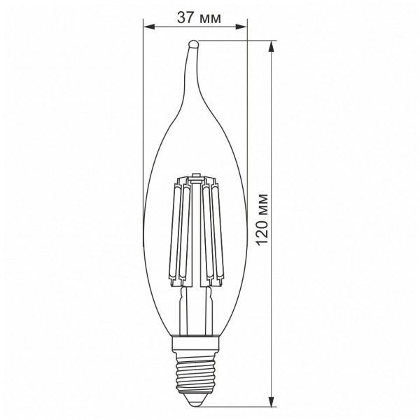 LED лампа VIDEX Filament C37FtA 6W E14 2200K бронза VL-C37FtA-06142 фото