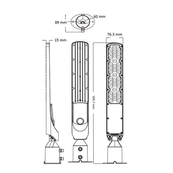 Уличный LED светильник ROCKET-100 100W 6400K IP65 с регулировкой наклона черный 074-015-0100-020 фото