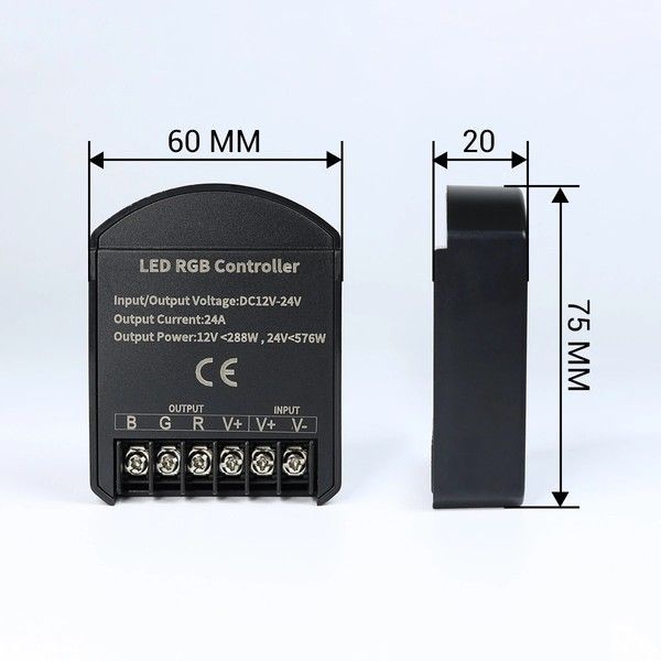 Контроллер RGB OEM C-24-RF8-T-B (8A*3кан) черный C-24-RF8-T-B фото
