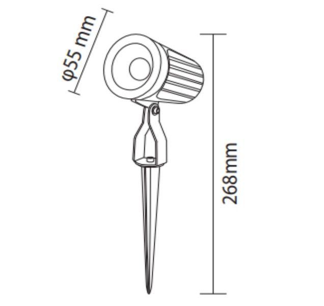 Світильник садово-парковий LED HOROZ OPTIC-7L 7W 6400K IP65 ґрунтовий 076-117-0007-010 фото