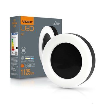 LED світильник ART IP65 круглий VIDEX VLE-BHFR-155B 15W 5000K Black VLE-BHFR-155B фото