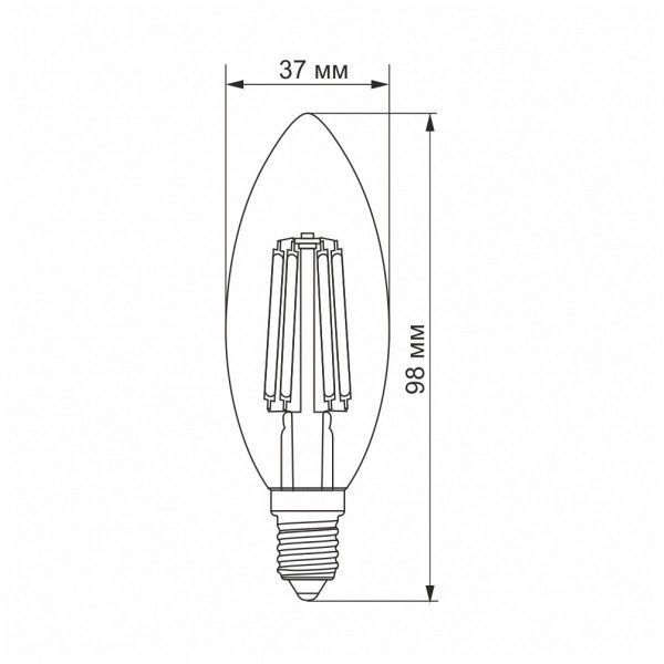 LED лампа VIDEX Filament C37F 6W E14 4100K VL-C37F-06144 фото