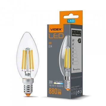 LED лампа VIDEX Filament C37F 6W E14 3000K VL-C37F-06143 фото
