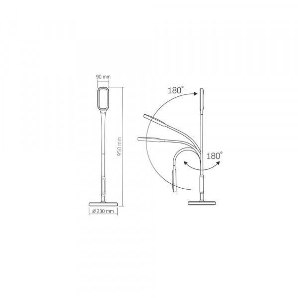 LED торшер білий VIDEX TF07W 14W 3000-5500K VL-TF07W фото