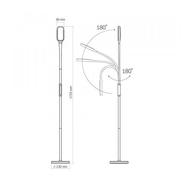 LED торшер білий VIDEX TF07W 14W 3000-5500K VL-TF07W фото