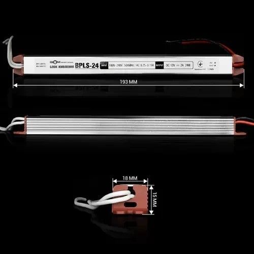 Блок живлення Biom Professional 24W 12V 2A Stick IP20 (BPLS-24-12) BPLS-24-12 фото