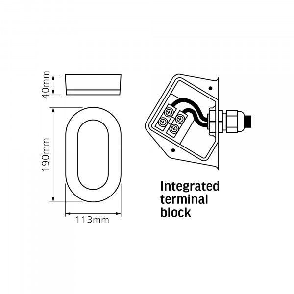 LED світильник вологозахищений ART IP65 овальний VIDEX 11W 5000K VLE-BHFO-115 фото