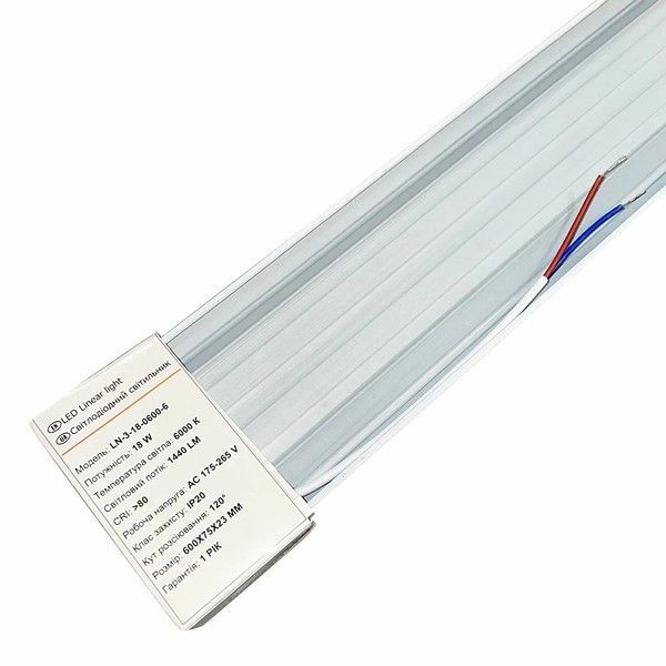 Лінійний LED світильник Biom 18W 6000K 600mm IP20 LN-3-18-0600-6 LN-3-18-0600-6 фото