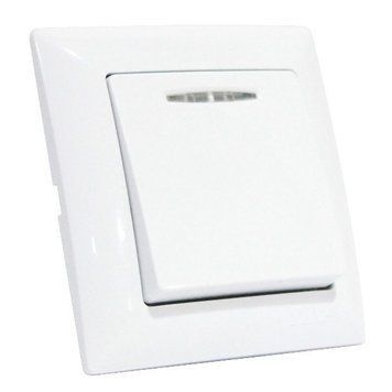 Вимикач 1-клавішний з підсвіткою білий TINA 112-005-0002-010 фото