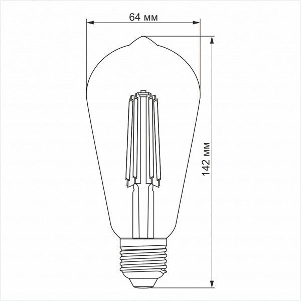 LED лампа VIDEX Filament ST64FA 10W E27 2200K бронза VL-ST64FA-10272 фото