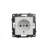 Механизм розетки с заземлением и шторками бежевый GRANO 600-000301-218 фото