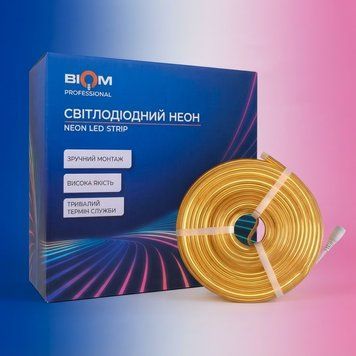 Світлодіодний неон Biom BNSP 24V IP65 12W/м 2800-3000K Теплий білий BNSP-24-511-2835-120-WW-1 фото