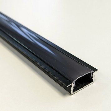 Комплект Biom профиль встраиваемый алюминиевый ЛПВ-7B 7х16 мм черный + рассеиватель черный LPV-7B+ LM-UB фото