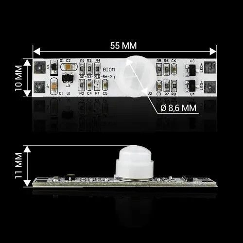 Инфракрасный датчик движения Biom DP-03-PIR-5A-P в профиль с фотоэлементом 5A 12V DP-03-PIR-5A-P фото