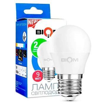 Світлодіодна лампа економ енергозберігаюча Biom BT-584 9W G45 E27 4500K BT-584 фото