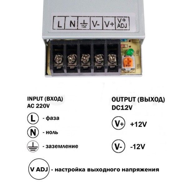 Блок питания Biom 25W 12V 2.1A IP20 (TR-25-12) TR-25-12 фото
