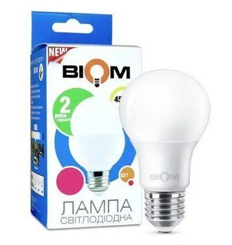 Світлодіодна лампа Biom BT-508 8W A60 E27 4500K Економ BT-508 фото