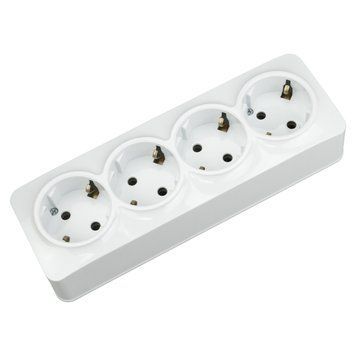 4-я розетка с заземлениям белая POWER MAX-4е 104-008-0004-010 фото