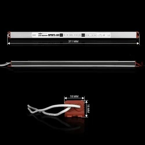 Блок питания герметичный Biom Professional 60W 24V 2.5A Stick (BPBFS-60-24) BPBFS-60-24 фото