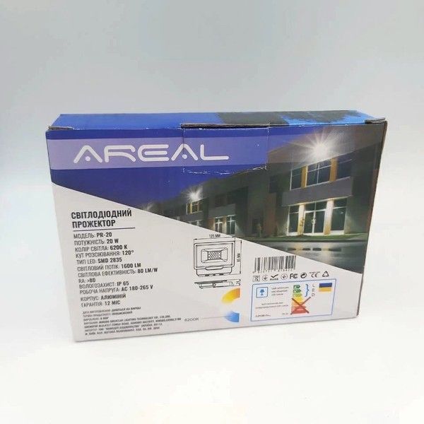 Світлодіодний прожектор AREAL PR-20W 6200К 220V IP65 PR-20 фото
