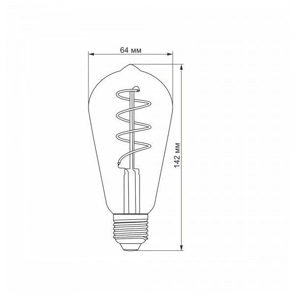 LED лампа VIDEX Filament ST64FGD 4W E27 2100K домерная графит VL-ST64FGD-04272 фото