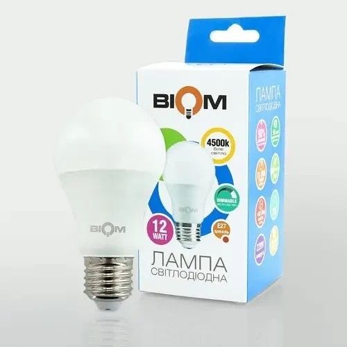 Світлодіодна лампа Biom BT-532 (switch dimmable) 12/6/3/1,6W А60 E27 4500K BT-532 (switch dimmable) фото