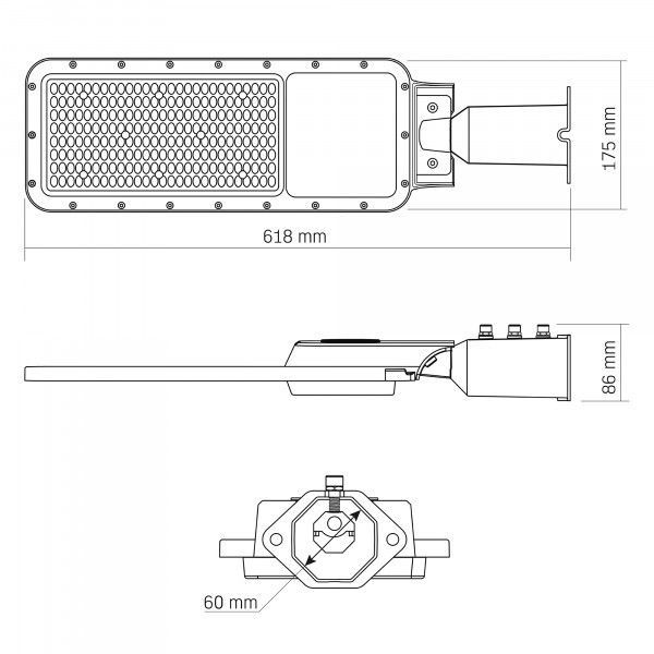 Вуличний LED ліхтар VIDEX SLE17 150W 16500Lm 5000K IP65 сірий VL-SLE17-1505 фото