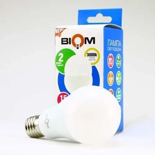 Светодиодная лампа Biom BT-515 A65 15W E27 3000K BT-515 фото