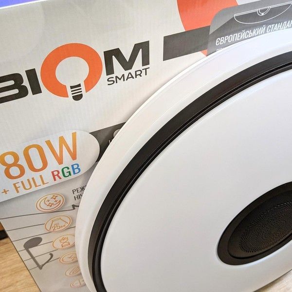 Люстра Світильник світлодіодний Biom SMART SML-R27-80-M-FRGB RGB 80Вт з пультом музичний BT APP SML-R27-80-M-FRGB фото