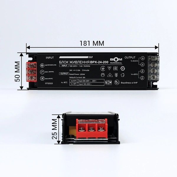 Блок живлення Biom Professional 200W 24V 8A IP20 (BPX-24-200) BPX-24-200 фото