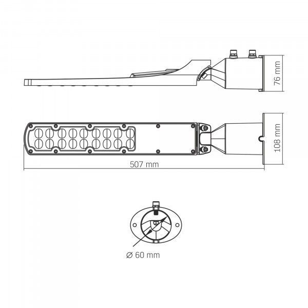 LED ліхтар вуличний VIDEX SLE18 50W 5000Lm 5000K IP65 чорний VL-SLE18-0505 фото