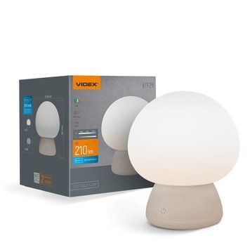 LED лампа настольная с аккумулятором VIDEX VL-TF26BG 4W 3000-6500K+RGB Beige VL-TF26BG фото