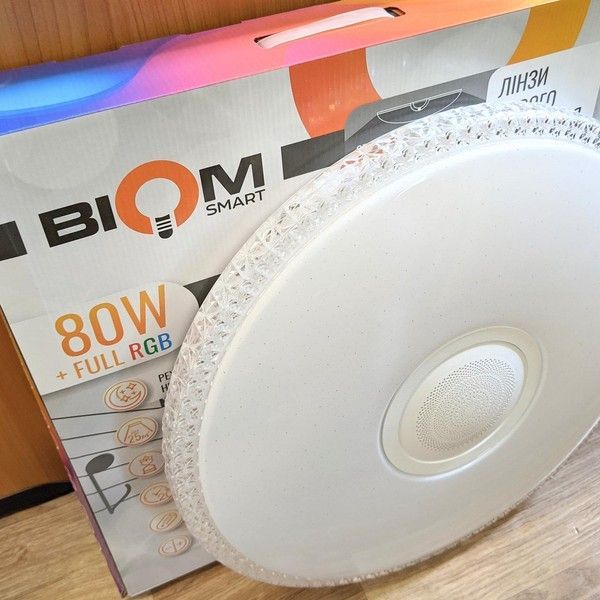 Люстра Світильник світлодіодний Biom SMART SML-R29-80-M-FRGB RGB 80Вт з з пультом музичний BT APP SML-R29-80-M-FRGB фото