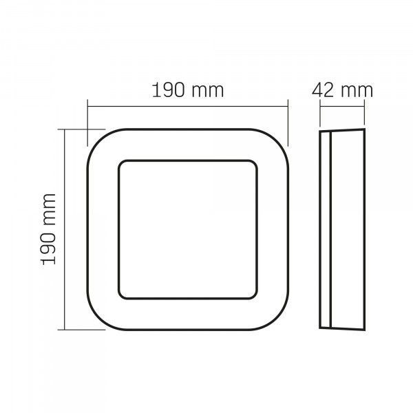 LED світильник вологозахищений квадратний VIDEX ART 15W 5000K IP65 чорний VL-BHFS-155B фото