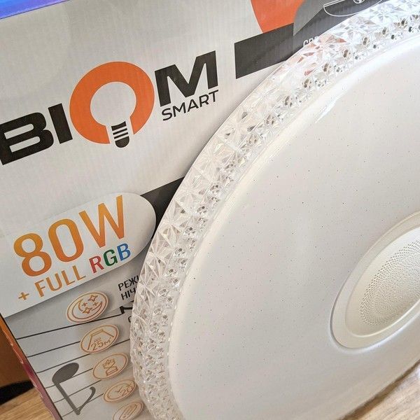 Люстра Світильник світлодіодний Biom SMART SML-R29-80-M-FRGB RGB 80Вт з з пультом музичний BT APP SML-R29-80-M-FRGB фото