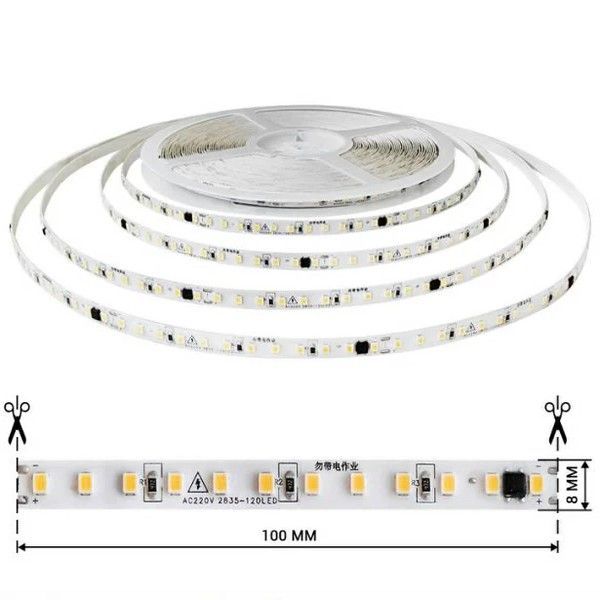 Світлодіодна стрічка 220V Biom Professional BPS-G3-220-2835-120-NW IP44 Нейтральна BPS-G3-20-220-2835-120-NW фото