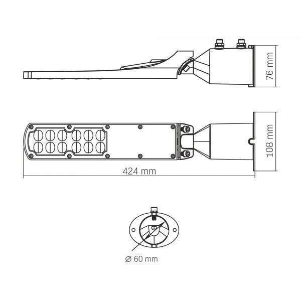 LED ліхтар вуличний VIDEX SLE18 30W 3000Lm 5000K IP65 чорний VL-SLE18-0305 фото