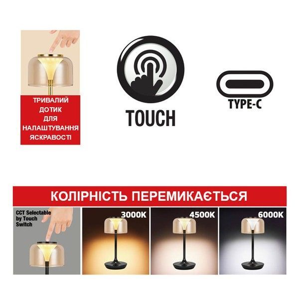 Светильник настольный LED MAGNUM-3CCT 2W 050-008-0001-040 фото