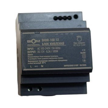 Блок питания Biom Professional DC12 100W BHDR-100-12 8,3A под DIN-рейку 00-00027981 фото