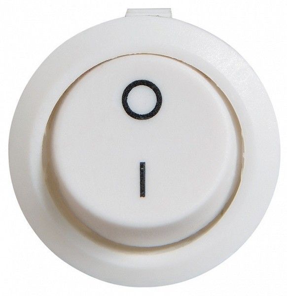 Кнопка круглая Biom ON-OFF SB-08W 220V/12V 3A/6A Белая SB-08W фото