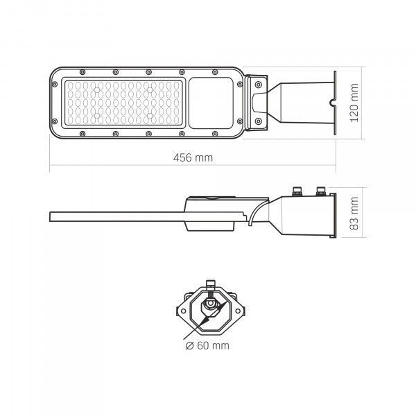 LED ліхтар вуличний VIDEX IP65 SLE17 50W 5500Lm 5000K 220V VL-SLE17-0505 фото