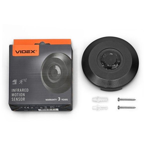 Датчик руху та освітленості VIDEX VL-SPC05B 220V 800W інфрачервоний чорний VL-SPC05B фото
