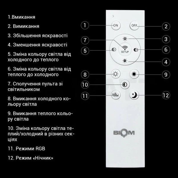 Смарт люстра Biom SMART SML-S31-120-A RGB (120 Вт) с пультом и цветной подсветкой SML-S31-120-A-RGB фото